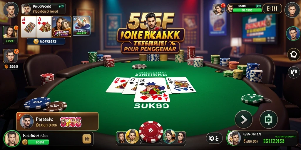 Tampilan gameplay poker yang mendebarkan dalam 555F.