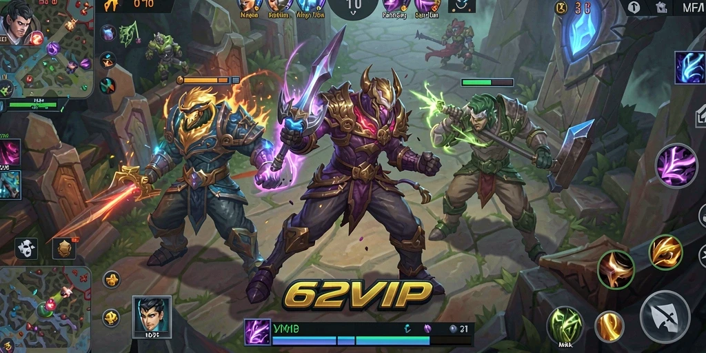 Gameplay seru dan dinamis di <strong>62VIP</strong> dengan karakter unik.