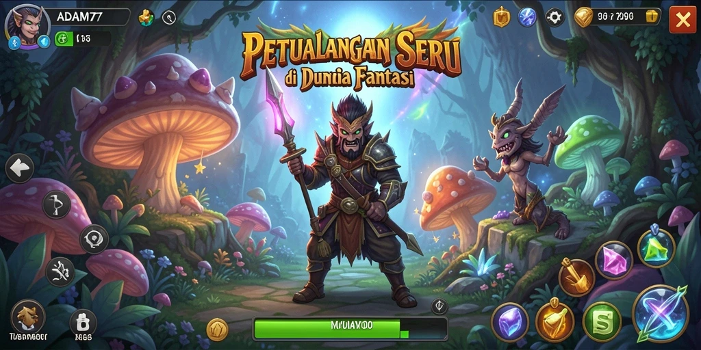 Tampilan gameplay seru dalam ADAM77 yang penuh tantangan.