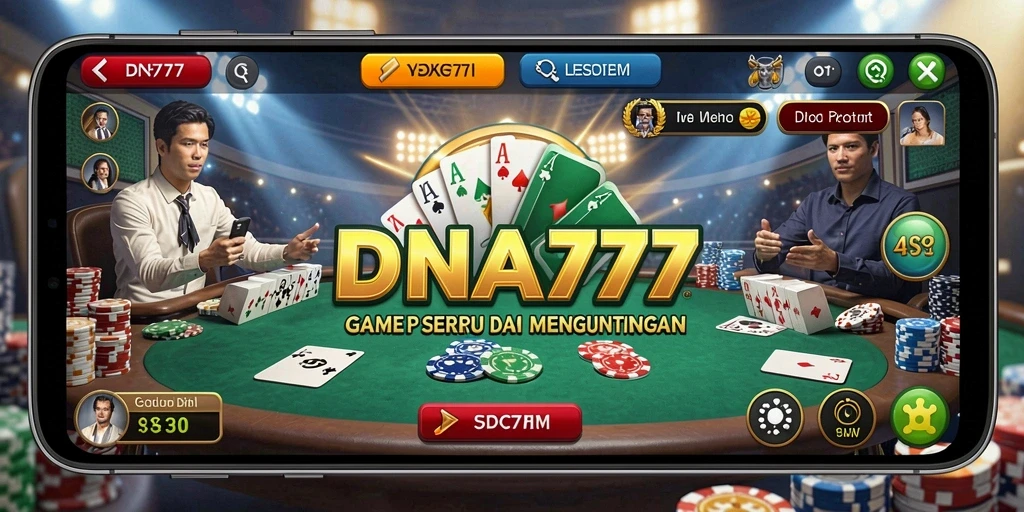 Screenshot gameplay menampilkan aksi seru permainan Poker di DNA777.