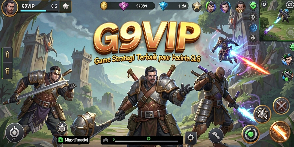 Tangkapan layar dari gameplay G9VIP yang menampilkan strategi pertempuran.