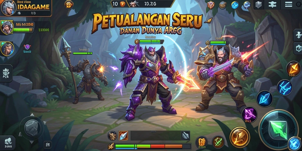 Tampilan seru dari gameplay ARPG IDAGAME dengan aksi pertarungan yang seru.