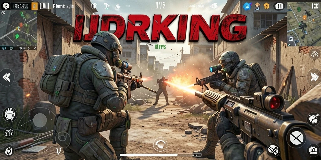 Tampilan gameplay intens dari IDRKING dengan aksi tembak-menembak yang mendebarkan.