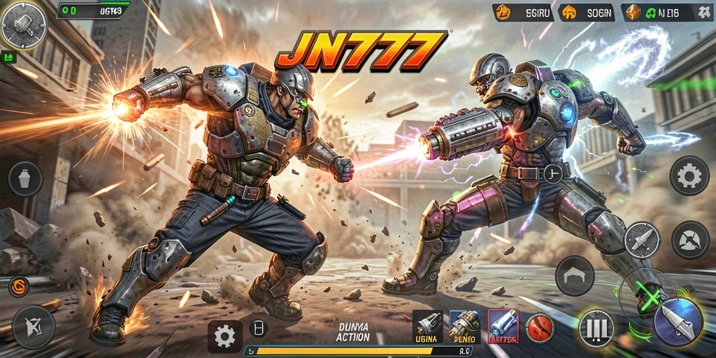 Screenshot gameplay JNT777 menampilkan pertarungan seru dengan grafis menawan.