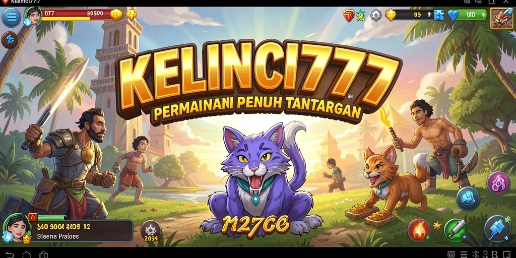 Screenshot gameplay dari KELINCI777 dengan karakter dan misi menarik.
