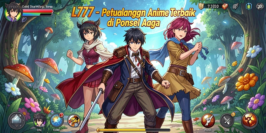 Tangkapan layar menunjukkan aksi seru dalam dunia Anime L777.