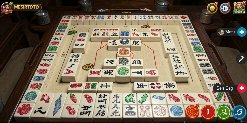 Tampilan menarik gameplay Mahjong di MESIRTOTO.