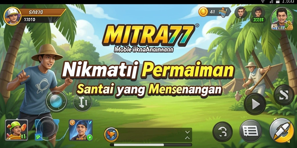 Tampilan gameplay MITRA77 yang penuh warna dan menarik.