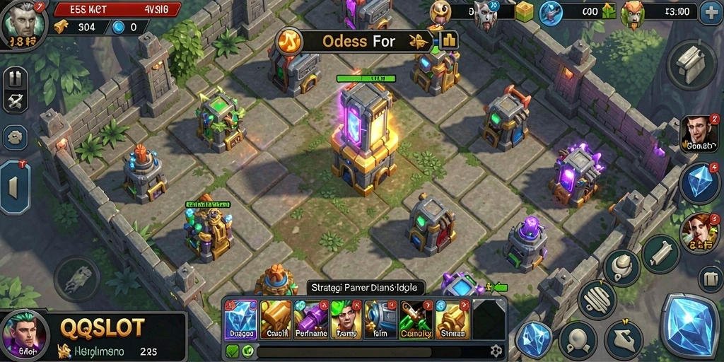 Tangkapan layar gameplay menampilkan aksi strategi pertahanan yang intens.