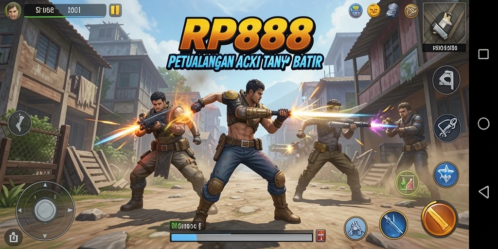 Tampilan mendebarkan dari gameplay RP888 dengan aksi yang cepat.