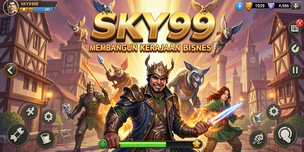 Tampilan gameplay <strong>SKY99</strong> yang seru dengan elemen Tycoon yang menarik.