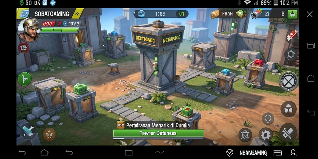 Tampilan gameplay Tower Defense yang mendebarkan dan penuh strategi.