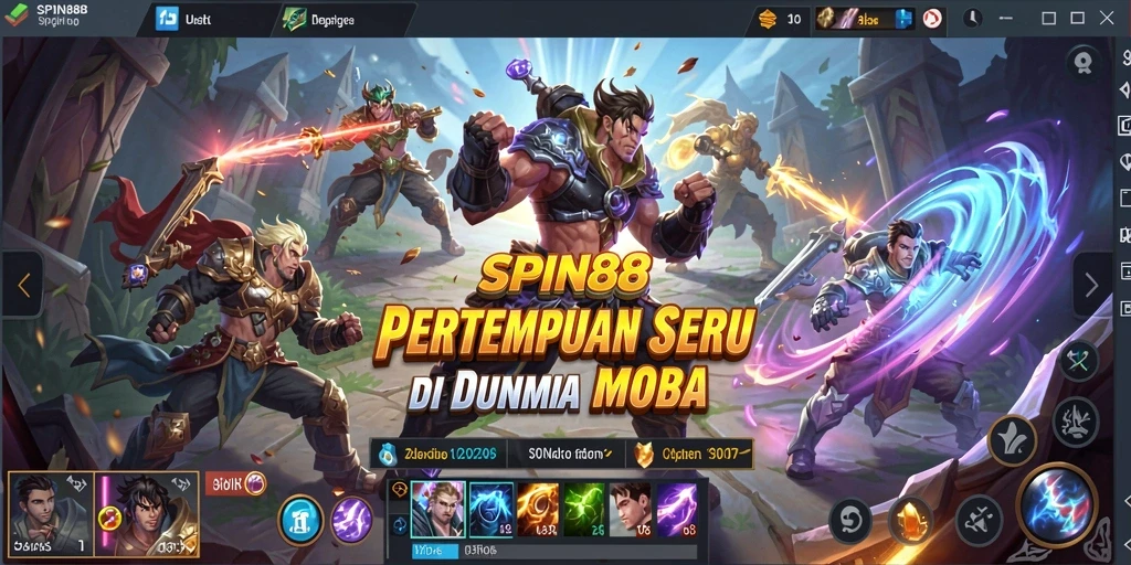 Tampilan gameplay SPIN88 yang seru dan mendebarkan di arena MOBA.