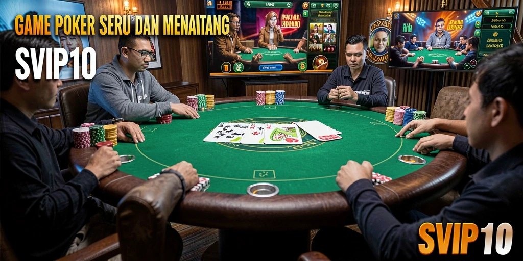 Tampilan gameplay poker yang menegangkan di SVIP10.