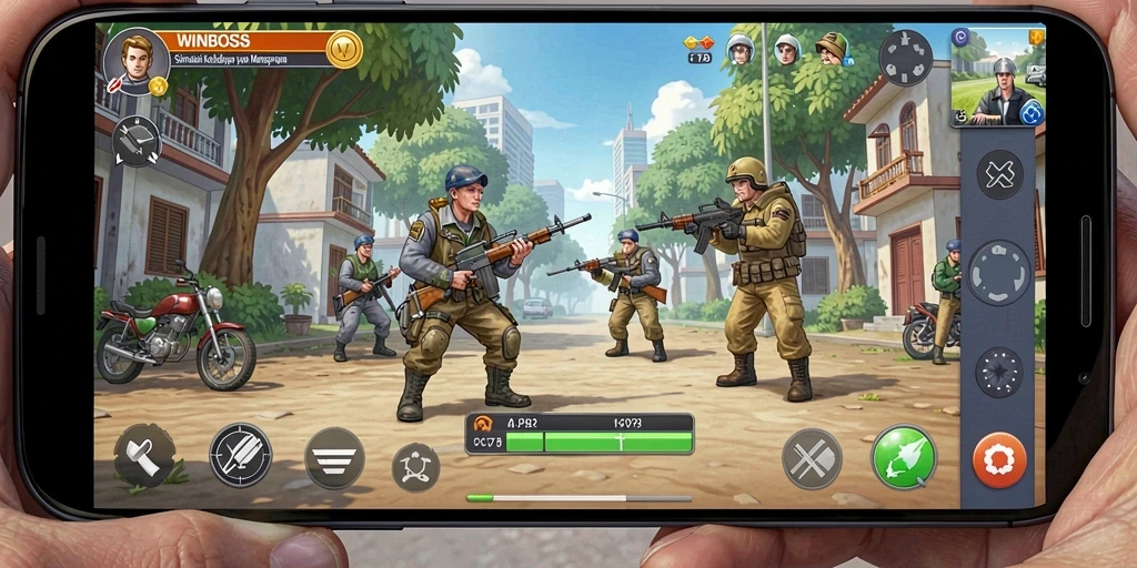 Tangkapan layar dari gameplay WINBOSS yang menampilkan aktivitas simulasi yang menarik.