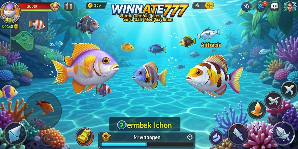 Gameplay seru dengan berbagai ikan berwarna-warni yang menantang.